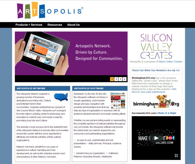 Artspolis site design by Ocean5