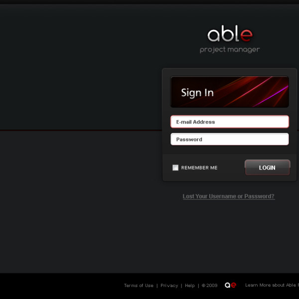Able PM Login Page Design by Ocean5 Able PM Login Page Design by Ocean5