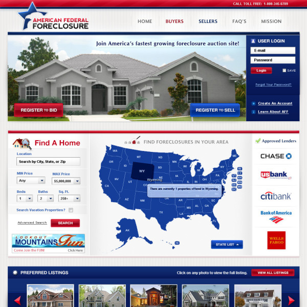 AFF American Federal Foreclosure site design by Ocean5