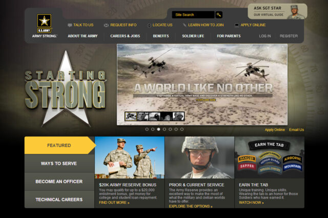 US Army virtual world intro