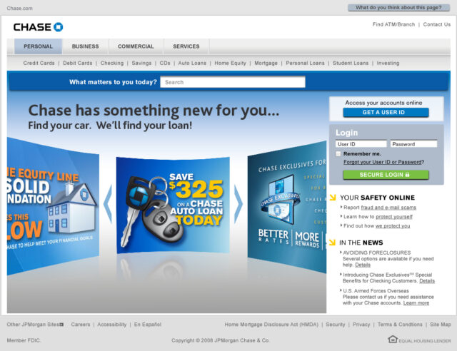 Chase interactive slider for promotional Ads by Ocean5