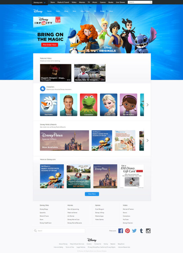 Disney Homepage Design by Ocean5