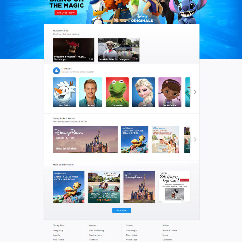 Disney Homepage Design by Ocean5