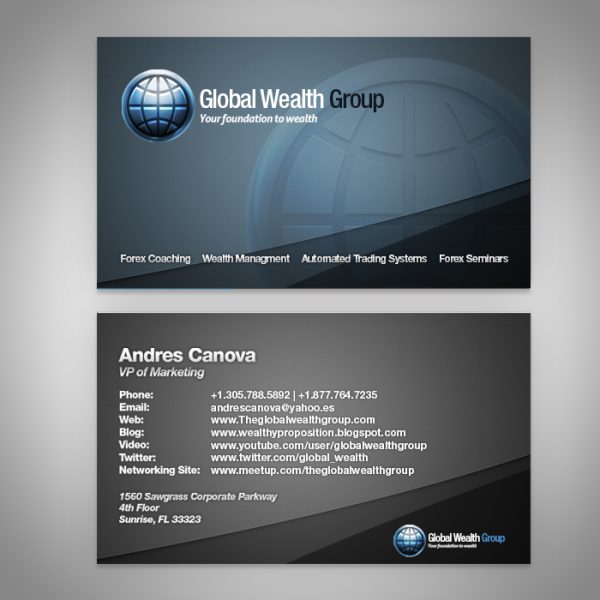 Global Wealth business card design by Ocean5