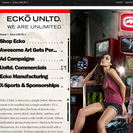 Marc Ecko interactive apparel design by Ocean5 Marc Ecko interactive apparel design by Ocean5
