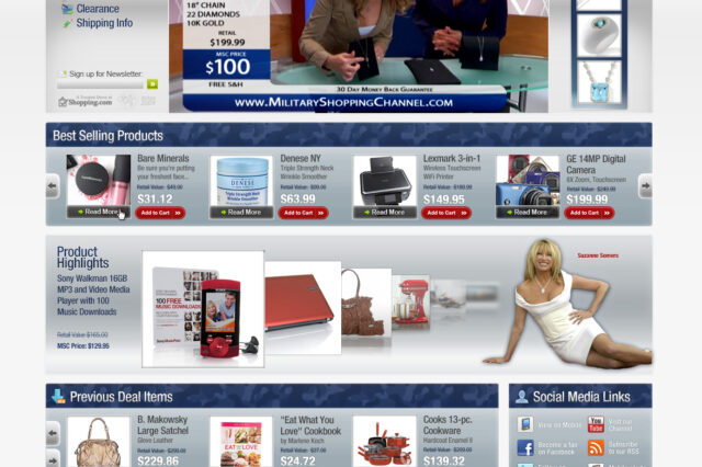 Military Shopping Channel site design by Ocean5