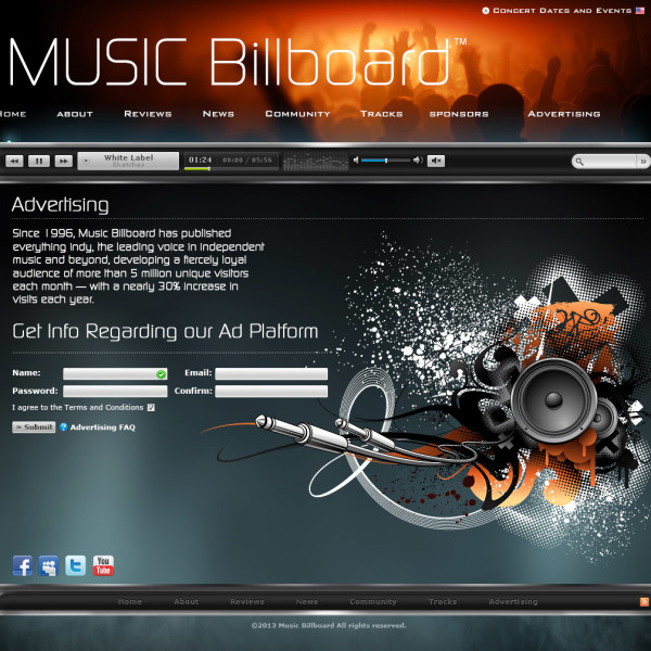 Music Billboard advertising platform by Ocean5 Music Billboard advertising platform by Ocean5