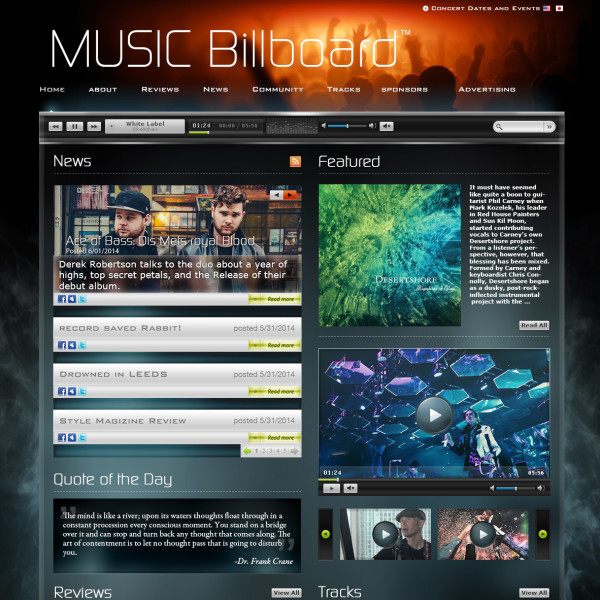 Music Billboard site design by Ocean5 Music Billboard site design by Ocean5