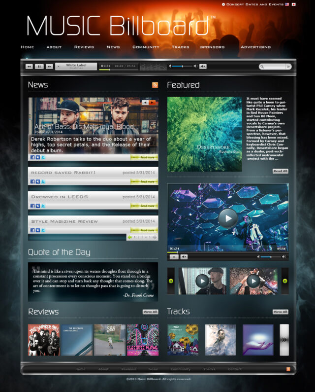 Music Billboard site design by Ocean5