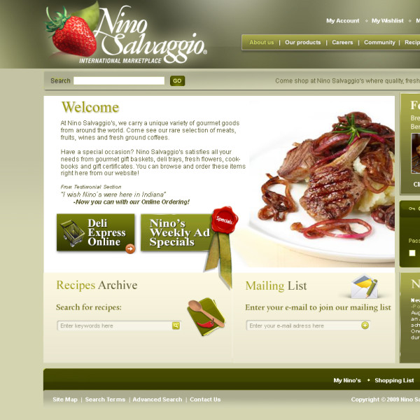 Nino Salvaggio homepage site design by Ocean5 Nino Salvaggio homepage site design by Ocean5