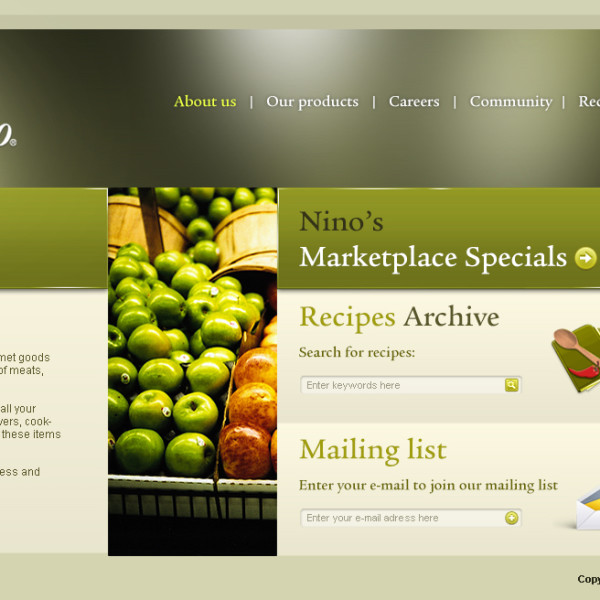 Nino Salvaggio alternative homepage site design by Ocean5 Nino Salvaggio alternative homepage site design by Ocean5