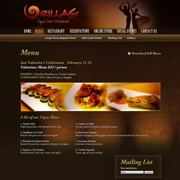 Orillas menu design by Ocean5 Orillas menu design by Ocean5