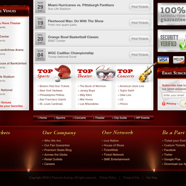 Premium Seating top event icons and footer design by Ocean5 Premium Seating top event icons and footer design by Ocean5