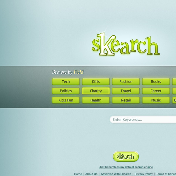 Skearch homepage site design by Ocean5