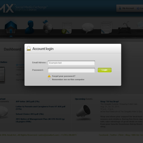 SMX app login design by Ocean5