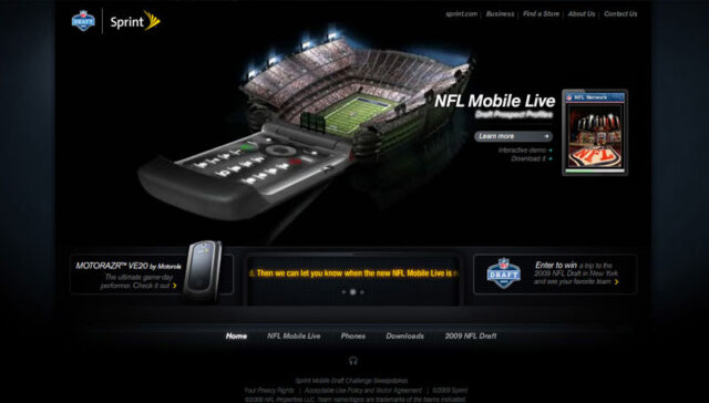 Sprint | NFL interactive mobile phone display by Ocean5
