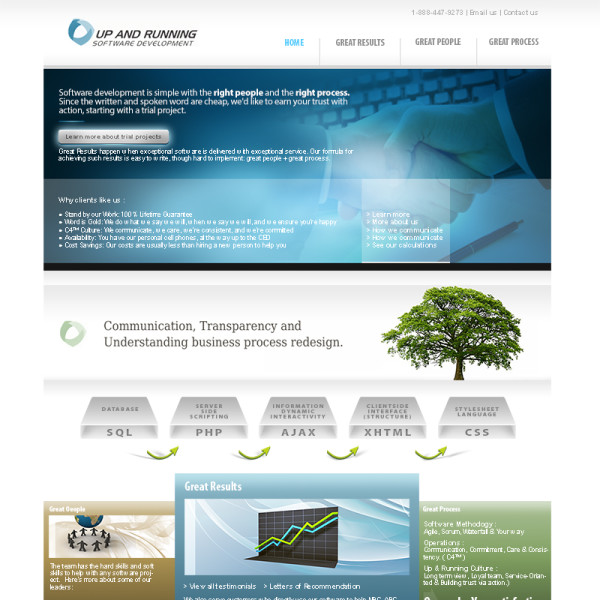 Up and Running Software homepage design by Ocean5 Up and Running Software homepage design by Ocean5