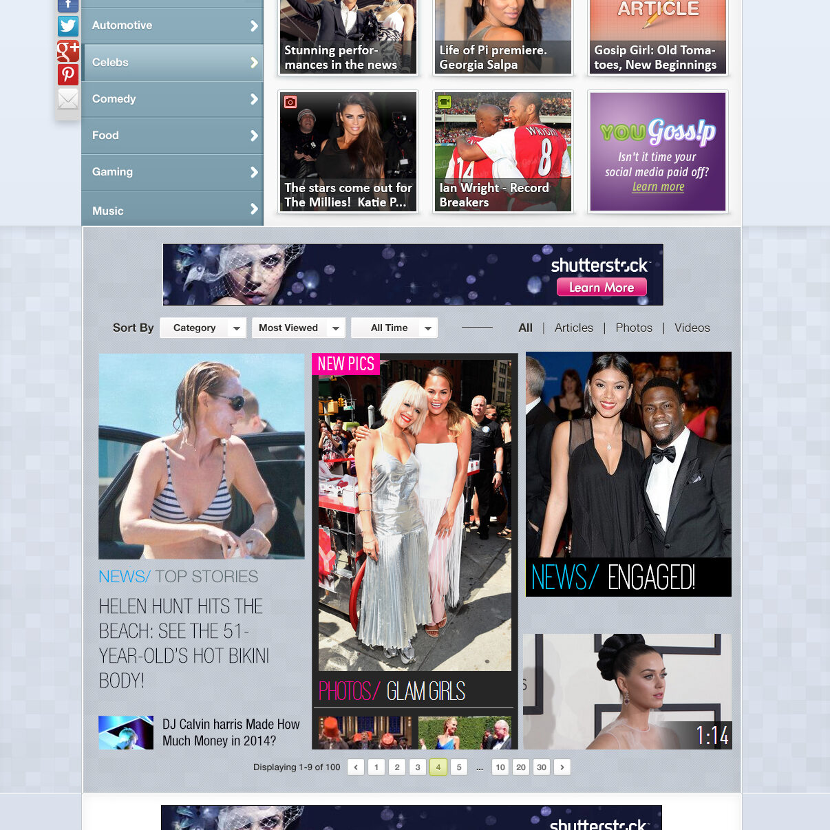 YouGossip social sharing homepage by Ocean5